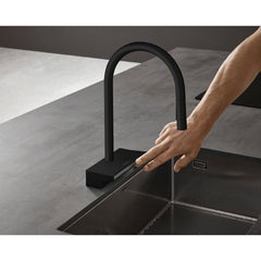 Aquno Select 3-Spray Kitchen Faucet with Pull-Down Spout, 1.75 in Matte Black | product photo