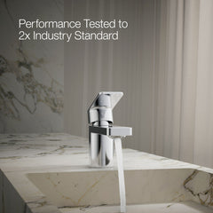 Kohler Parallel Single Hole Bathroom Faucet in Polished Chrome | product photo
