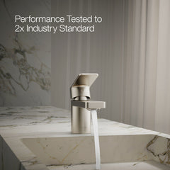Kohler Parallel Single Hole Bathroom Faucet in Vibrant Brushed Nickel | product photo