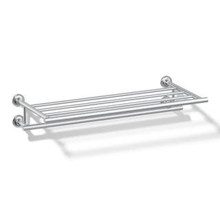 Purist 24" Hotelier Metal Wall-Mount Bathroom Shelf, Towel Holder in Polished Chrome
