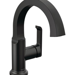 Tetra Single Hole Bathroom Faucet, Single Handle Bathroom Sink Faucet with Drain Assembly in Matte Black | product photo