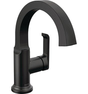 Tetra Single Hole Bathroom Faucet, Single Handle Bathroom Sink Faucet with Drain Assembly in Matte Black