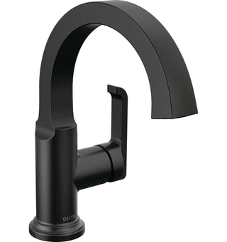 Tetra Single Hole Bathroom Faucet, Single Handle Bathroom Sink Faucet with Drain Assembly in Matte Black