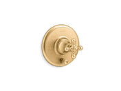 Artifacts Rite-Temp Valve Trim with Diverter and Cross Handle in Vibrant Brushed Moderne Brass