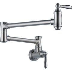 Traditional Pot Filler Kitchen Faucet in Arctic Stainless | product photo