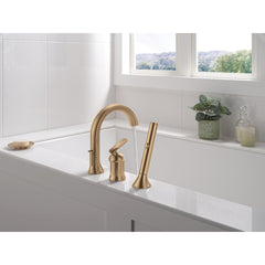 Bonacci Roman Tub Faucet with Hand Shower, Deck Mount Bathtub Faucet, Lumicoat® Champagne Bronze (Valve Not Included) | product photo