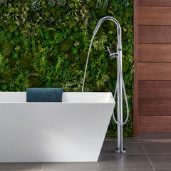 Single Handle Floor Mounted Freestanding Tub Filler Trim in Polished Chrome | product photo