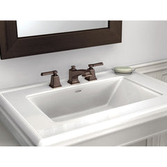 Boardwalk Traditional Two-Handle High-Arc Widespread Bathroom Faucet With Drain Assembly, Valve Included in Bronze | product photo