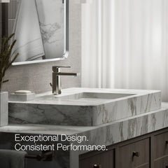 Kohler Parallel Single Hole Bathroom Faucet with Drain Assembly in Polished Nickel | product photo