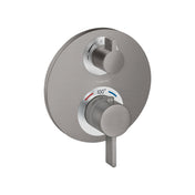 Ecostat S Thermostatic Valve Trim with Diverter in Brushed Black Chrome