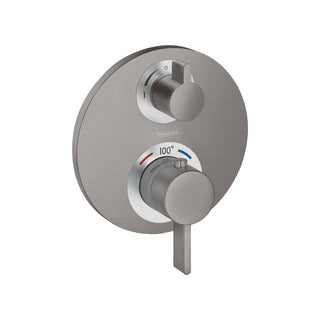 Ecostat S Thermostatic Valve Trim with Diverter in Brushed Black Chrome