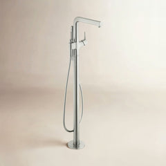 Talis S Single Handle Floor Mounted Trim with Hand Shower in Brushed Nickel | product photo