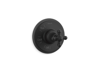 Artifacts Rite-Temp Valve Trim with Cross Handle in Matte Black