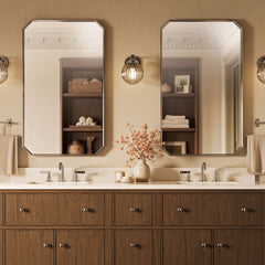 Claude 24" X 40" Rectangular Framed Mirror in Vibrant Polished Nickel | product photo