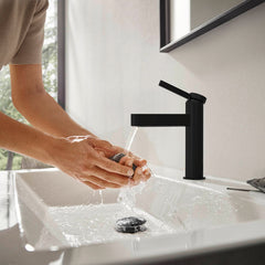 Finoris Single-Hole Faucet 110 with Pop-Up Drain, 1.2 GPM in Matte Black | product photo