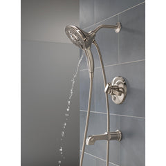 Tetra 17 Series Dual-Function Bathtub Faucet Trim, In2ition Shower Head with Handheld Spray Trim Kit in Stainless Steel | product photo