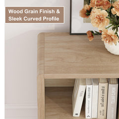 8-Cube Bookshelf with Cabinet Doors in Light Walnut Manufactured Wood
