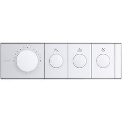 Anthem Three-Outlet Thermostatic Valve Control Panel With Recessed Push-Buttons in Chrome | product photo