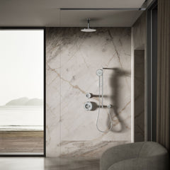 Contemporary Full Fixed Shower Head with Katalyst Air Induction Spray in Polished Chrome | product photo