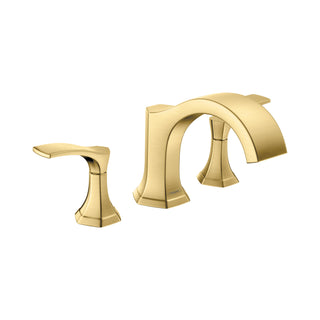 Locarno Double Handle Deck Mounted Roman Tub Faucet Trim in Brushed Gold Optic