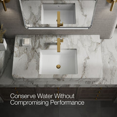 Kohler Composed Single-Handle Bathroom Faucet with Drain Assembly in Vibrant Brushed Moderne Brass | product photo