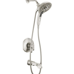 Tetra 17 Series Dual-Function Bathtub Faucet Trim, In2ition Shower Head with Handheld Spray Trim Kit in Stainless Steel | product photo