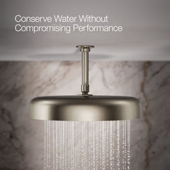 Kohler Statement 14" Single-Function Ceiling-Mount Round Rainhead, Round Rain Showerhead 2.5 GPM in Vibrant Brushed Nickel | product photo