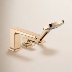 Metropol Single Handle Deck Mounted Roman Tub Faucet Trim with Diverter and Handshower in Bronze | product photo