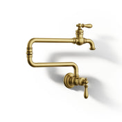 Artifacts Single-Hole Wall-Mount Pot Filler in Brushed Brass