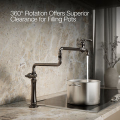 Kohler Artifacts Single-Hole Deck-Mount Pot Filler with Extended Spout | product photo