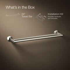 Kohler Components Double Towel Bar in Vibrant Brushed Nickel | product photo