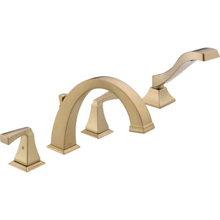 Dryden Double Handle Deck Mounted Roman Tub Faucet Trim in Brilliance Champagne Bronze