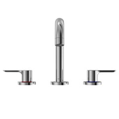 LB Series Two Handle Widespread 1.2 GPM Bathroom Sink Faucet with Drain Assembly, Polished Chrome | product photo