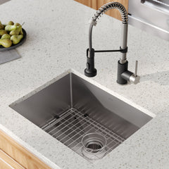 Standart PRO™ 23" L x 18" W Undermount Kitchen Sink with Faucet in Stainless Steel/Matte Black | product photo