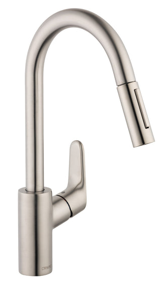 Focus Single Handle Kitchen Faucet in Steel Optik