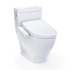 WASHLET+® Aimes One-Piece Elongated 1.28 GPF Toilet and WASHLET S2 Bidet Seat, Cotton White - MW6263346CEFG#01 | product photo