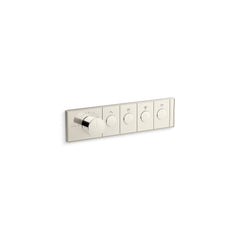 Kohler Anthem Four-Outlet Thermostatic Valve Control Panel With Recessed Push-Buttons | product photo