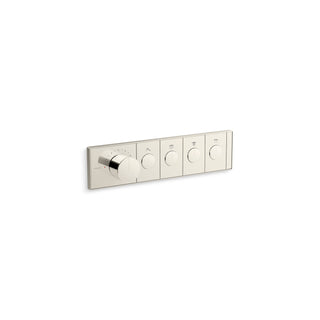 Anthem Four-Outlet Thermostatic Valve Control Panel With Recessed Push-Buttons