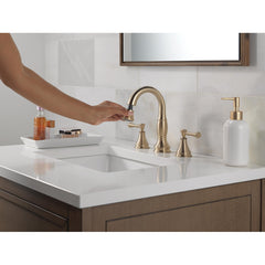 Cassidy 3-Hole Widespread Pull Out Sprayer Bathroom Faucet, 2-Handle Bathroom Sink Faucet in Champagne Bronze | product photo