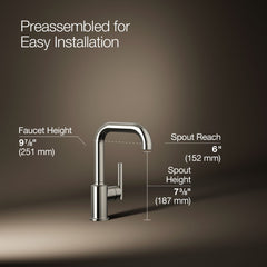 Kohler Purist Bar Faucet with Accessories in Vibrant Polished Nickel | product photo