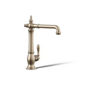 Artifacts Single-Hole Kitchen Sink Faucet with 13-1/2-in Swing Spout, Victorian Spout Design in Vibrant Brushed Bronze