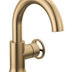 Trinsic Single Hole Bathroom Faucet with Wheel Handle, Single Handle Bathroom Sink Faucet in Champagne Bronze | product photo