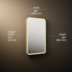 Kohler Essential 22" X 34" Rectangular Lighted Framed Mirror | product photo
