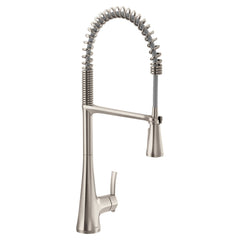 Sinema Pre-Rinse High Arc Spring Pull Down Single Handle Kitchen Faucet in Spot Resist Stainless | product photo