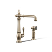 Artifacts Single Handle Kitchen Sink Faucet with Accessories in Vibrant Brushed Bronze