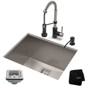 Pax™ 24" L x 19" W Undermount Kitchen Sink with Faucet in Stainless Steel/Matte Black