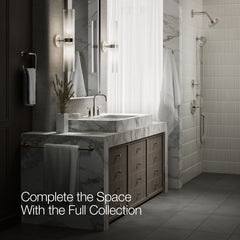Kohler Purist Widespread Faucet with Drain Assembly Low Lever Handles and Low Gooseneck Spout | product photo