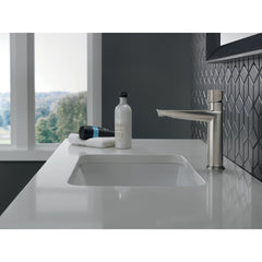 Galeon Single Hole Bathroom Faucet with Drain Assembly in Lumicoat Stainless | product photo