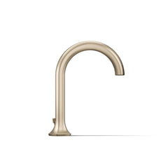 Kohler Occasion Sink Spout with Cane Design Single Hole Bathroom Faucet with Drain Assembly in Vibrant Brushed Bronze | product photo
