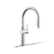 Crue Single Handle Pull Down Kitchen Faucet with Three-Function Pull Down Sprayer